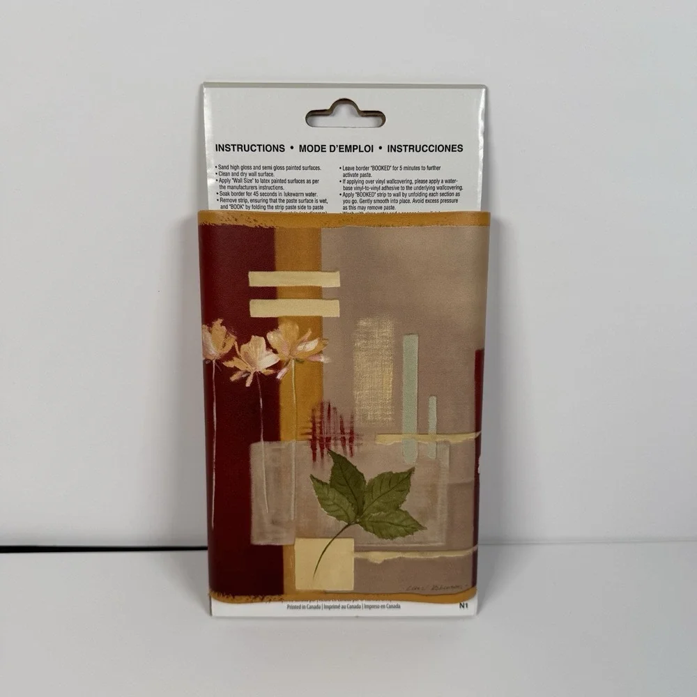 Norwall Wallpaper Border 7 Inch 5 Yard Floral Abstract Contemporary‎ Multicolor